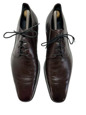 Bally Dark Brown Leather Lace-Up Oxfords
